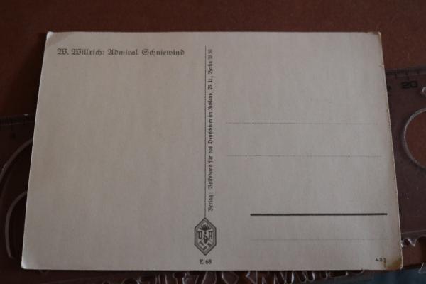 alte Willrich Karte - Portrait  Admiral Schniewind